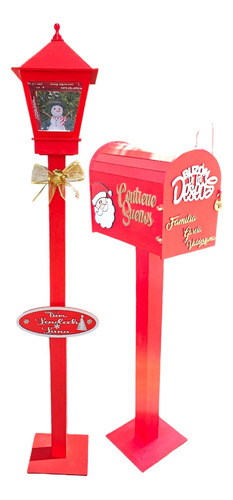 Farol Navideño Y Buzón Navideño Personalizados //mdf Premium