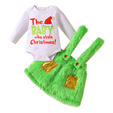 A Kit 2 Monos Navideños Con Estampado De El Grinch, Vestido