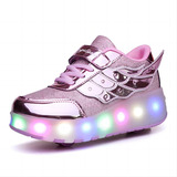 Patines Con Alas Para Niñas Con Luces Led Y Ruedas Extraíble