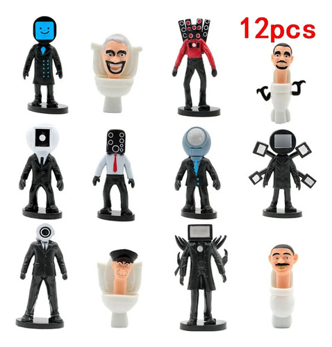 12 Figuras De Pvc  Skibidi Toilet Calidad  