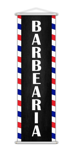 Banner Barbearia Barbeiro Barba Serviço Lona 100x30cm