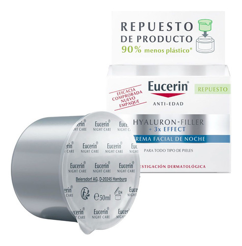 Eucerin Hyaluron Filler Repuesto Crema Facial Noche Arrugas