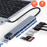 Tipo C Hub 8 En 1 Adaptador Usb C A Hdmi Con Ethernet