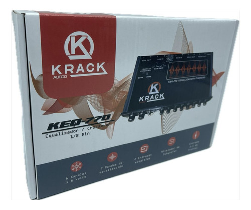 Ecualizador 7 Bandas Crossover 6 Canales 8v Krack Keq-770