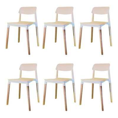 Silla De Comedor Milan Nordica Flia Hdc Group Pack X6 Unidades Color Blanco | Envío gratis
