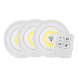 Kit De 3 Focos Led Inalámbricos, Mando A Distancia En Color Blanco