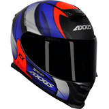 Capacete Axxis Eagle Tecno Matt Preto Vermelho Azul 62