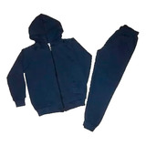 Conjunto Colegial Campera Pantalon Algodon Niños 6 A 16 Azul