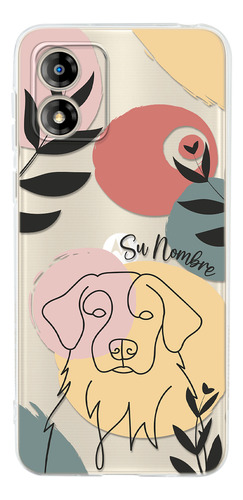 Funda Para Motorola Mujer Perrito Golden Minimal Su Nombre