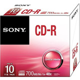 Paq De 10 Cd-r Sony 48x 80min 700mb C/estuche