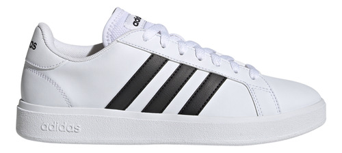 Tenis adidas Grand Court Blanco Franjas Negras Para Dama