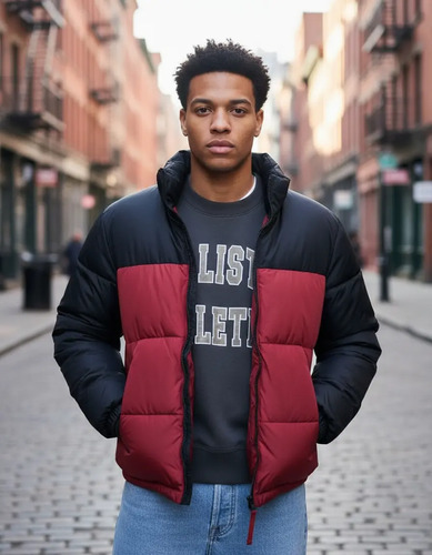 Chaqueta Hollister Acolchada Con Cuello Alto Jacket Original