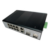 Switch Industrial Giga 8 X Poe + 2 X Sfp + 2 Rj45 Riel Din  