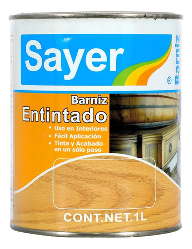 Barniz Entintado Barniz Para Madera Fácil Uso Sayer 1lt