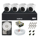 Kit Cftv 4 Câmeras Segurança Intelbras Dome Hd Dvr Mhdx 1104