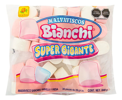 Bombon Super Gigante Blanco Rosa De La Rosa 30pzs