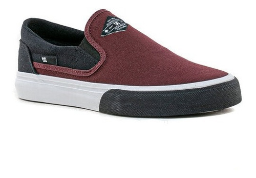 Zapatillas Dc Shoes Mod Trase Slip On Bordo Negro Exclusiva