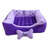 Caminha De Cachorro  Personalizada Cama Pet Cor Roxo Tam P