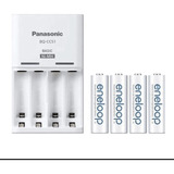 Carregador Com 4 Pilhas Aa Eneloop 2000mah Panasonic