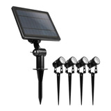  Estacas Led 1w (x4) + Panel 4w Solar Ip65 3000°k Macroled