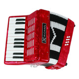 Acordeon Michael Acm0822 8 Baixos 22 Teclas Vermelho Perola