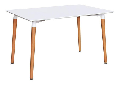 Mesa Eames Rectangular 80x120 Para Comedor / Palo Piña