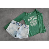 Pack (short Jean + Remera + Bermuda Militar + Pollera)