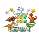 Set Completo Cumpleaños Dinosaurio Tamaño Xl 40 Piezas
