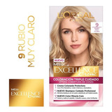 Kit Tintura L'oréal  Excellence Tintura Excellence Creme 9 Rubio Muy Claro Tono H1477902 Para Cabello