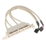 Cabezal De Placa Base Dual 10pin A 4 Puerto Usb2.0 Cable De