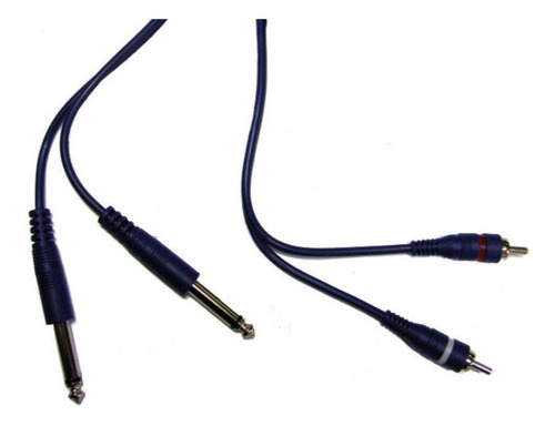 Cable Artekit Linea Blue Doble Plug 6.5 X 2 Rca 2m