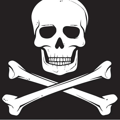 \ Bandera Biker Pirate Jolly Roger Skull De 5 X 8 Pies, Coch