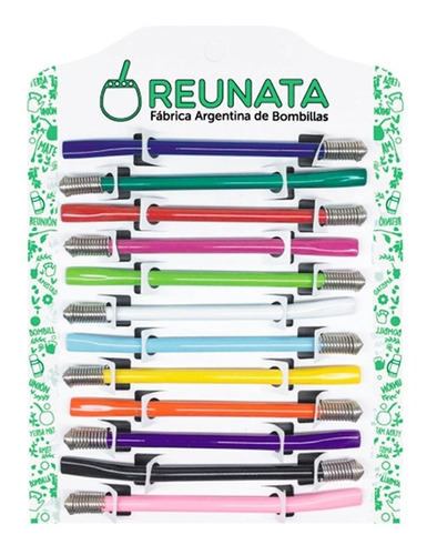 Bombillas Reunata Color X 12  Aluminio Mercado Mate Blister