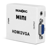 Mini Conversor Adaptador Hdmi A Vga Full Hd 1080 Audio Pc Tv