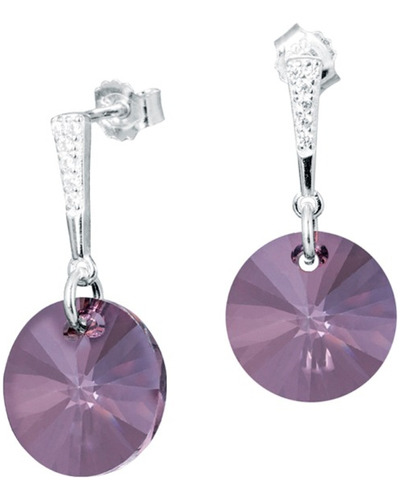 Joyas Aros Cristal Swarovksi Y Plata 925