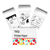 T02 Mini Papel De Impresora  Papel Adhesivo Blanco Compat