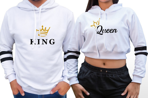 Buzo Buso Saco Hoodies Blanco Pareja Quing Y Keeng Amor