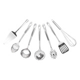 Conjunto Utensílio Cozinha Aço Inox Kit 7 Peças Excelente