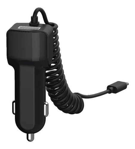 Cargador Usb Soul 2.4a Para Auto + Cable C - Celulares Y Más - Color Negro
