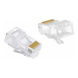 Conectores Plug Rj45 Cat5e 10 Unidades Plástico Fácil Armado