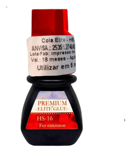 Cola Elite Hs-16 5ml Alongamento Cílios Premium Black Glue