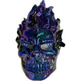 Mascara Led Calavera Tornasol Azul Halloween