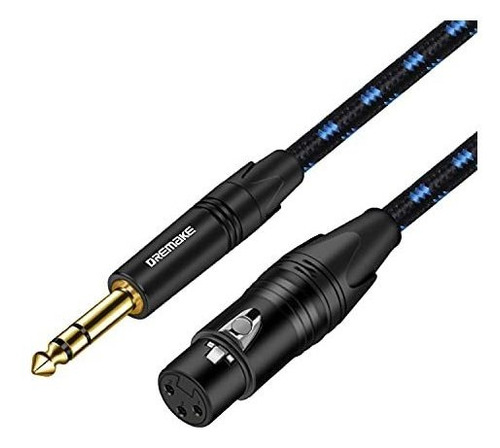 Dremake Xlr A 0.250 in 1/4 Pulgadas Cable De Micrófono, 10 P