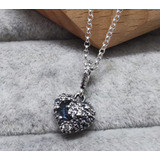 Pandora 399232c01 Sparkling Blue Moon & Stars Heart Necklace