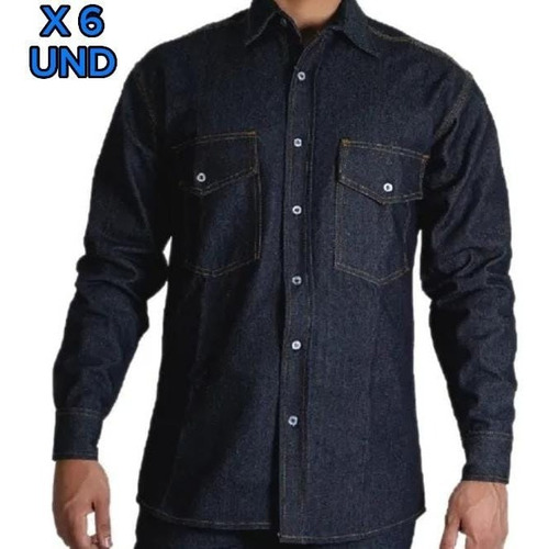 Camisa Jeans Dotación Hombre Trabajo Clásica Por 6 Oferta