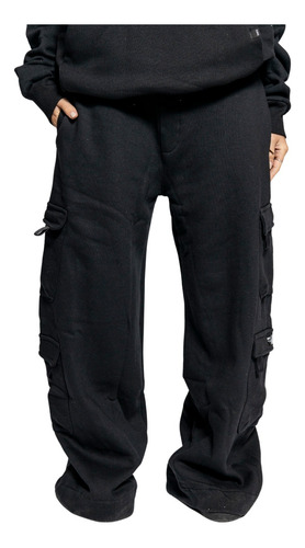 Pantalón Cargo Oversize Con Bolsillos Mujer Shaffe 