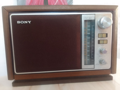 Radio Vintage Sony Am/fm 2 Bandas Madera Icf-9740w Funcional