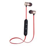 Auriculares Bluetooth Deportivos Recargables Usb Manos Libre Color Rojo