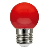 10 Lâmpada Bolinha Léd 1,5w G45 E27 Colorida Vermelha 