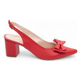 Sapato Scarpin Salto Baixo Vermelho Torricella Avs 683c